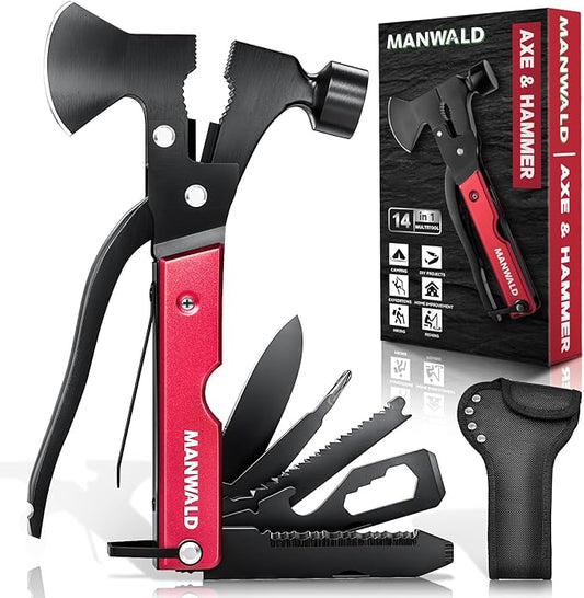 15 in 1 Multitool Axe Hatchet, Valentines Day Gifts for Him Adults, Camping Accessories Survival Gear, Multi Tool for Camping Hiking Survival, Cool Gadgets Gifts for Men, Husband, Boyfriends