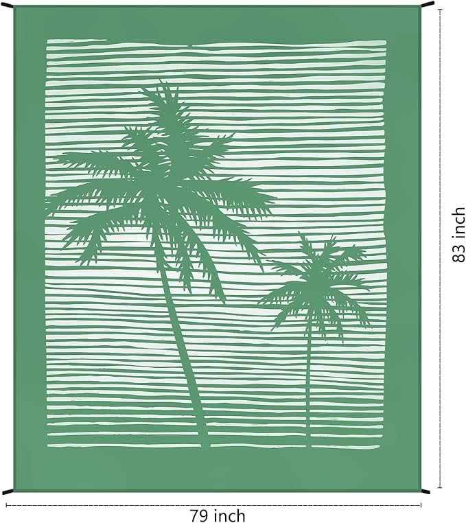 WIWIGO Beach Blanket Waterproof Sandproof Beach Mat 79" X 83"/10'x9'for 2-8 Adults Quick Drying Outdoor Picnic Mat Beach Accessories for Travel, Camping, Hiking