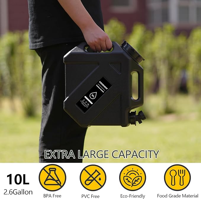 COOZMENT 3.2 Gallon/5 Gallon Water Containers with Spigot, BPA Free Water Jug, Military Green Water Tank, Multifunction Water Storage Containers for Camping Outdoor Hiking,Emergency Stroage