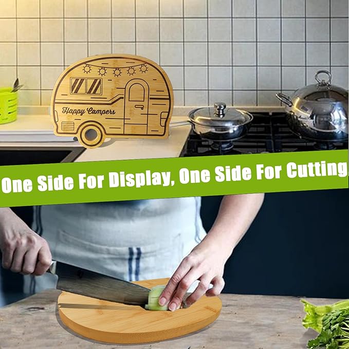 Rv Camper Cutting Board, Unique Cutting Boards for Kitchen, Practical Charcuterie Boards Rv Holiday Gifts, Wood Camping Gifts for Women, Small Camper Kitchen Essentials for Rv Camper Lovers