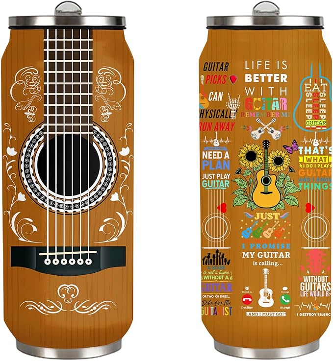 Guitar Tumbler Gifts For Teens Guitarist Men Women Music Lovers,Gifts For Guitar Players,Guitarist Tumbler Insulated Stainless Steel With Lid 17 Oz