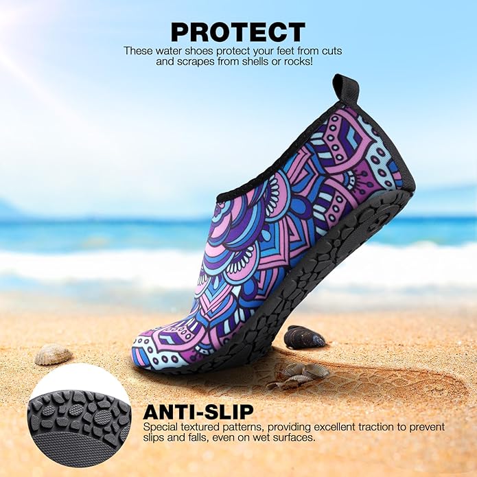 SIMARI Water Shoes Women Men Aqua Socks Beach Barefoot Quick Drying Aqua Aerobics Swim Pool Non Slip Outdoor Travel Essentials Surf River Lake Snorkeling Kayak Yoga Adult Youth