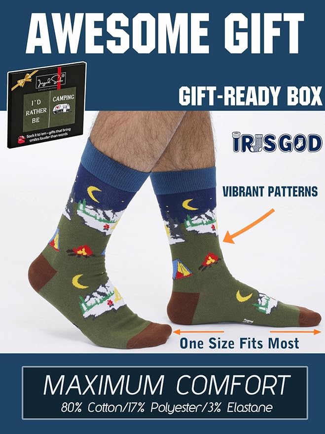 IRISGOD I'd Rather Be Funny Dress Socks for Men and Women Humor Joke Gifts