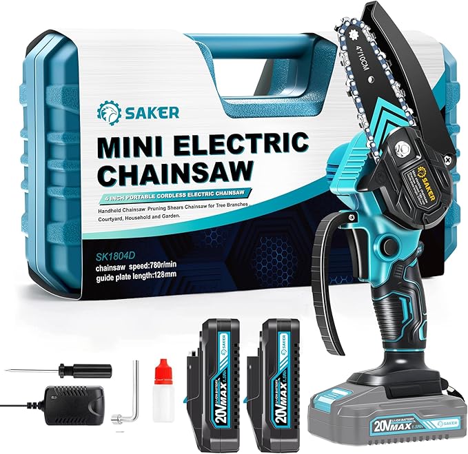 Saker Mini Chainsaw,Portable Electric Chainsaws Cordless,Small Handheld Chain Saw Pruning Shears Chain Saws for Tree Branches,Gifts for for Men Husband Women,Courtyard and Garden