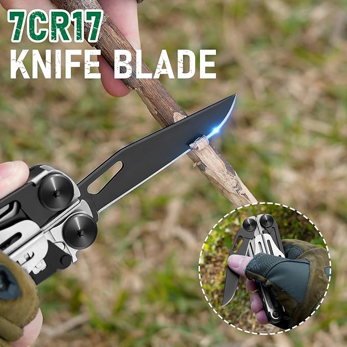 BIBURY Multitool Pliers Pro BI2045, Foldable Multitools with Replaceable Wire Cutters and Saw, Stainless Steel Multi Tool w/Upgraded Scissors and Screwdriver Set, Ideal for Camping, Hiking, Survival