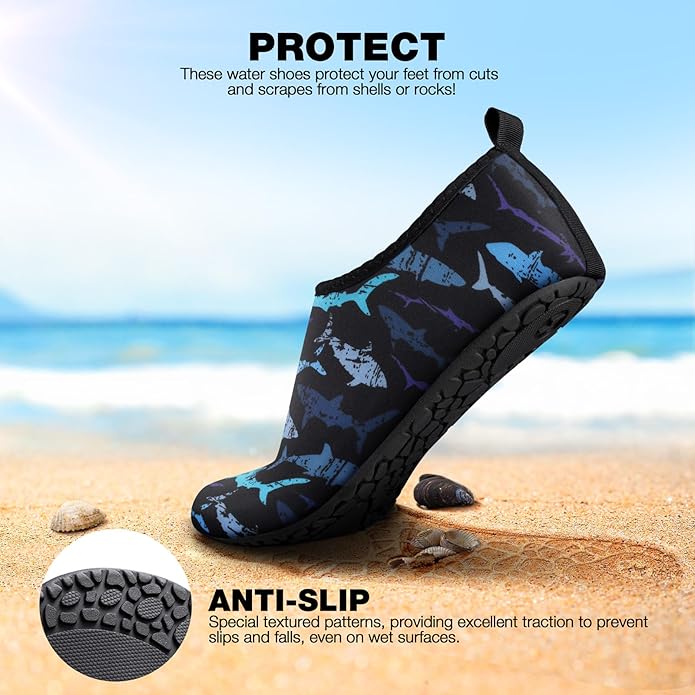 SIMARI Water Shoes Women Men Aqua Socks Beach Barefoot Quick Drying Aqua Aerobics Swim Pool Non Slip Outdoor Travel Essentials Surf River Lake Snorkeling Kayak Yoga Adult Youth