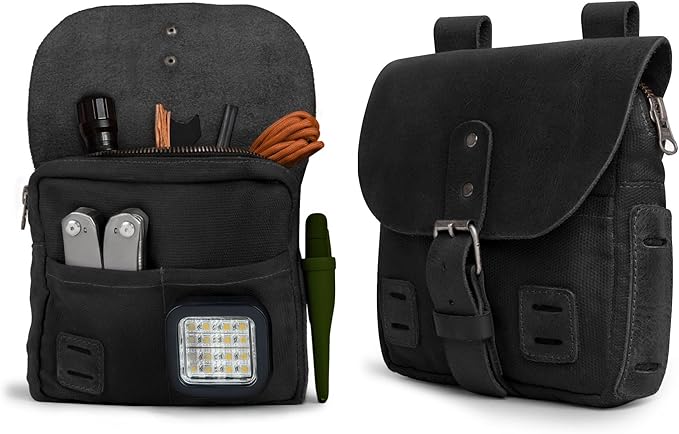 Hide & Drink, Survival Camping Pouch, Belt Loop, Rustic and Handy Tool Bag, Weather Resistant Outdoor Accessories, Traveling Essentials, Waxed Canvas, Handmade