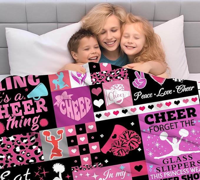 Cheerleader Gifts Cheer Blanket for Girls,Flannel Cheerleaders Throw Blanket Cheerleading Gifts for Girls Team Cheer Lovers 60"x50"