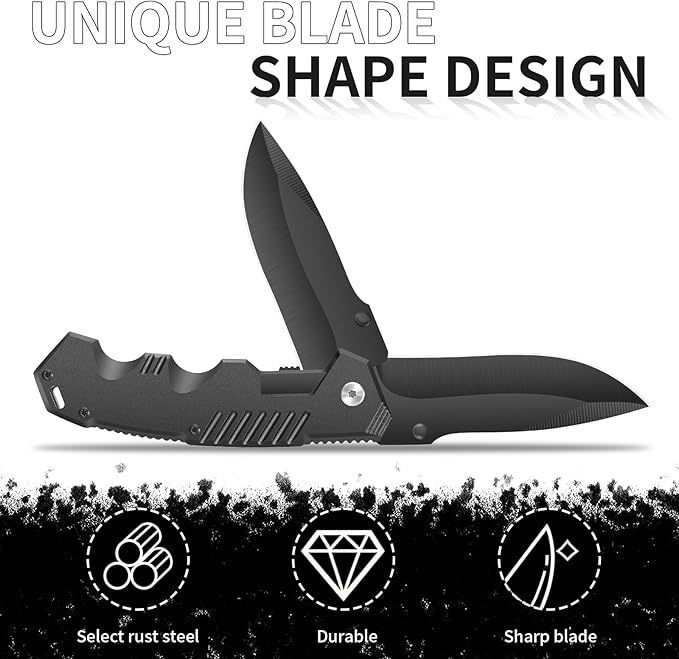 4-Pack Pocket Knife Set – Assisted Opening, Liner Lock, EDC Work Knife for Men, Bulk Gift Box Ready, Laser Engraving, Camping & Utility (4 Knives)