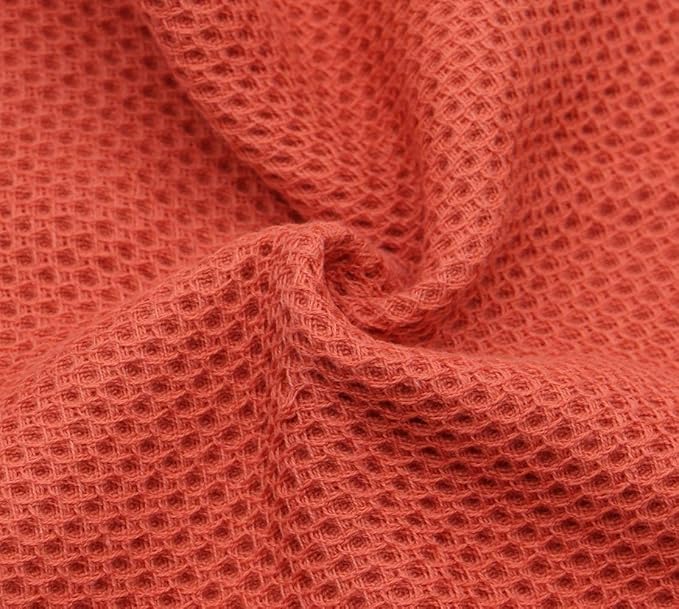 Mia's Dream Cotton Hand Towel Waffle Weave Kitchen Tea Towels, Soft and Absorbent Gym Bath Washcloths, 13x28 Inch 3 Pack (Brick Red)