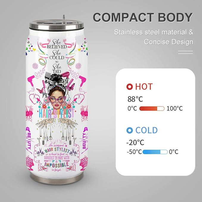 Hairstylist Tumbler For Women, Female, Her, Hairapist,Hair Stylist Gifts For Hairstylist, Hairstylist Tumbler Insulated Stainless Steel With Lid 17 Oz