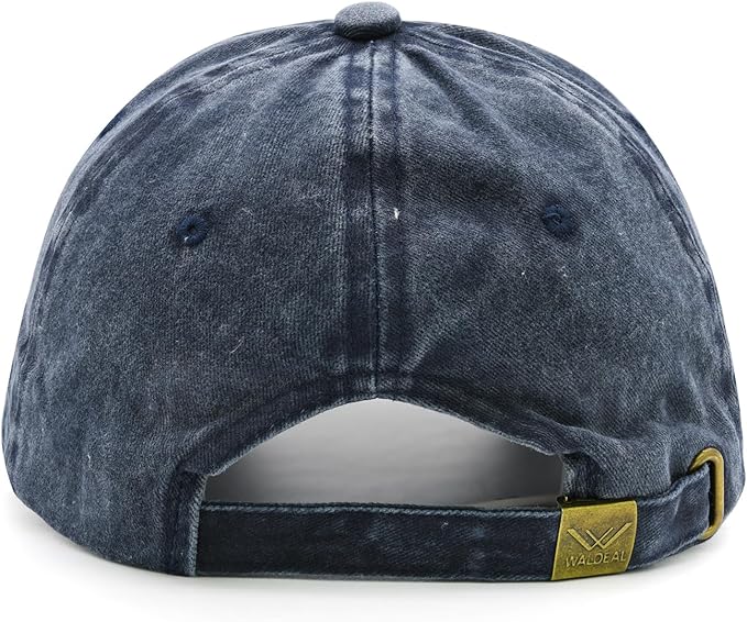 Waldeal Embroidered Camping Hair Don't Care Hat Adjustable Washed Baseball Cap for Women Men