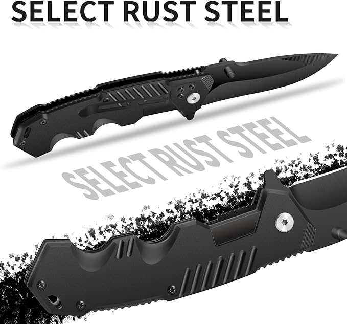 6-Pack Bulk Pocket Knives – Assisted Opening Flipper, Liner Lock, EDC Gift for Men, Laser Engraving Ready, Camping & Work Tool for Mechanics/Drivers (6 Knives)