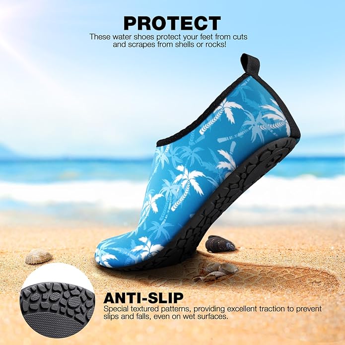 SIMARI Water Shoes Women Men Aqua Socks Beach Barefoot Quick Drying Aqua Aerobics Swim Pool Non Slip Outdoor Travel Essentials Surf River Lake Snorkeling Kayak Yoga Adult Youth