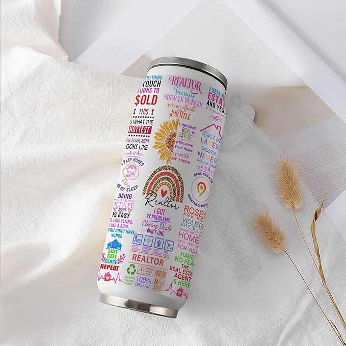 Realtor Gifts, Closing Gifts For Realtors, Gift For A Real Estate Agent Tumbler 17oz, Realtors Presents For Women, Funny Real Estate Presents For Realtors, Salesman Birthday Gift Ideas