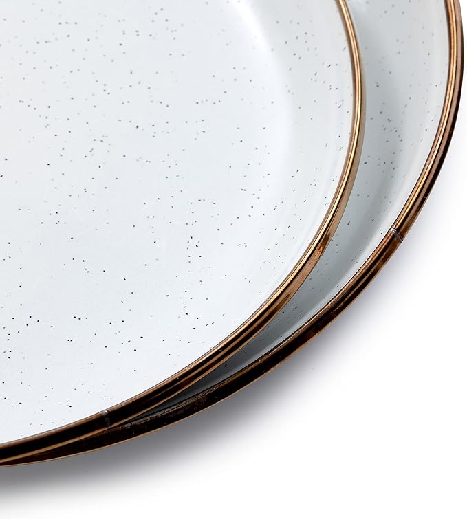 Barebones 8 Inch Salad Plate - Set of 2 Salad Plates - Enamelware Plates - Durable Kitchen or Camping Plate - Eggshell