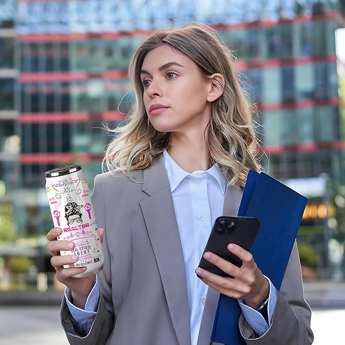 Realtor Gifts, Closing Gifts For Realtors, Gift For A Real Estate Agent Tumbler 17oz, Realtors Presents For Women, Funny Real Estate Presents For Realtors, Salesman Birthday Gift Ideas