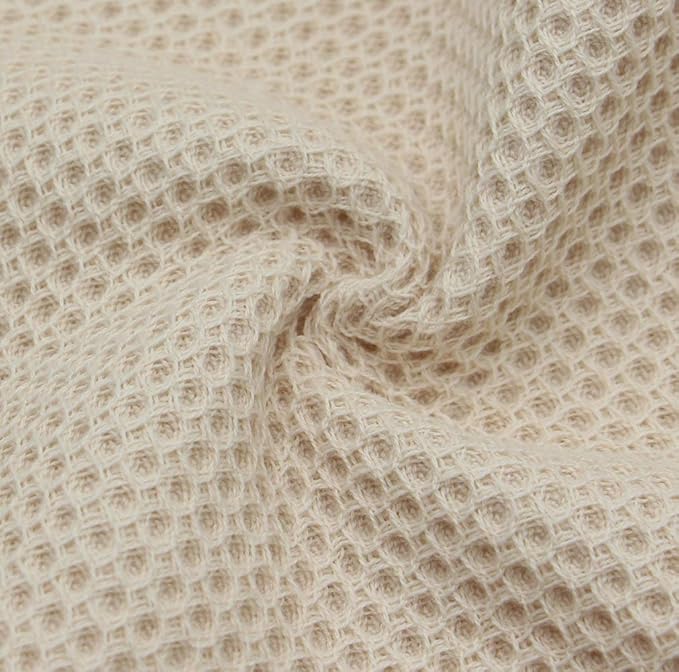 Mia's Dream Soft Absorbent Cotton Waffle Weave Kitchen Dish Cloth Washcloth, 13x28 inch 3 Pack (Beige)