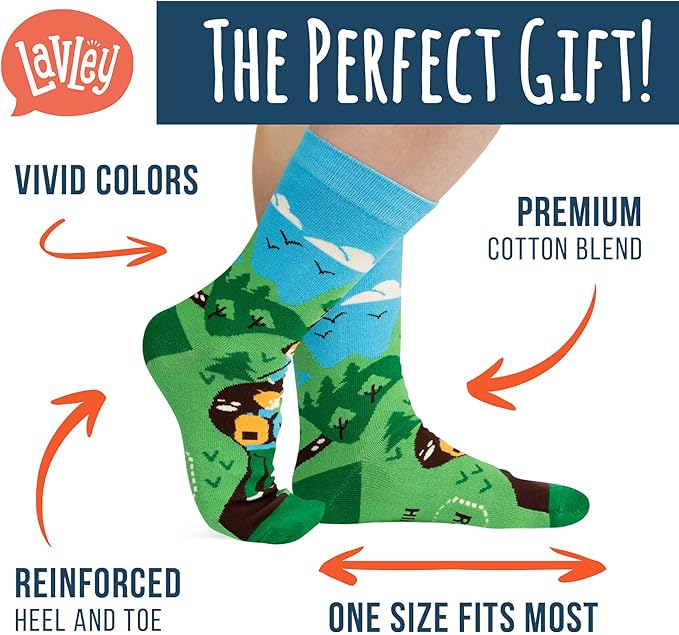 Lavley Outdoors Socks - Hiking and camping gifts for men and women - Great for nature lovers - Holiday or birthday gift
