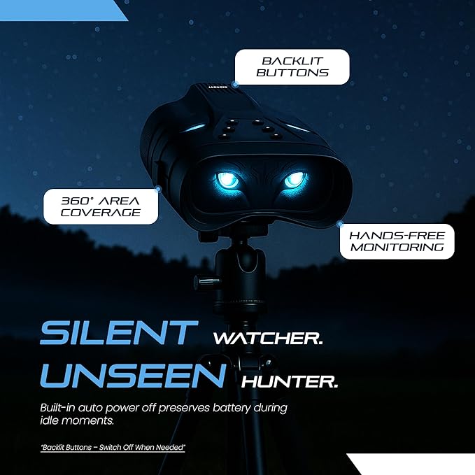 LUNAREX 4K Night Vision Goggles for Adults – Digital Night Vision Binoculars with 8X Zoom, 48MP Camera, 4000mAh Rechargeable Battery, 32GB TF Card, Infrared Night Vision Goggles for Hunting & Outdoor