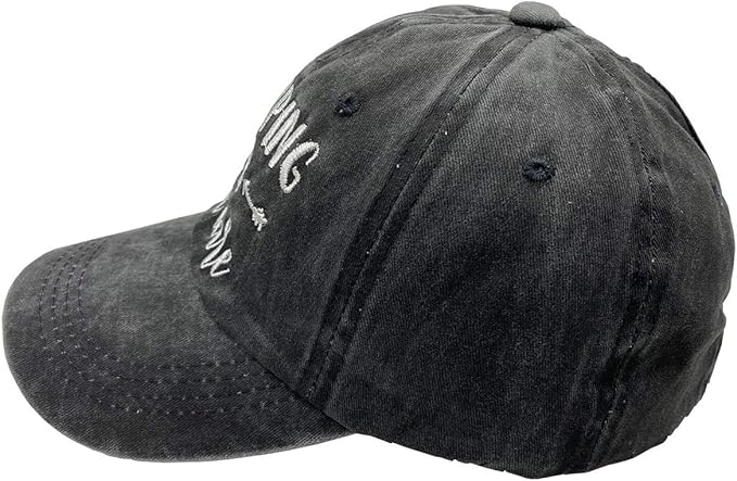 Unisex Camping Hair Don't Care Vintage Adjustable Baseball Cap Denim Dad Hat