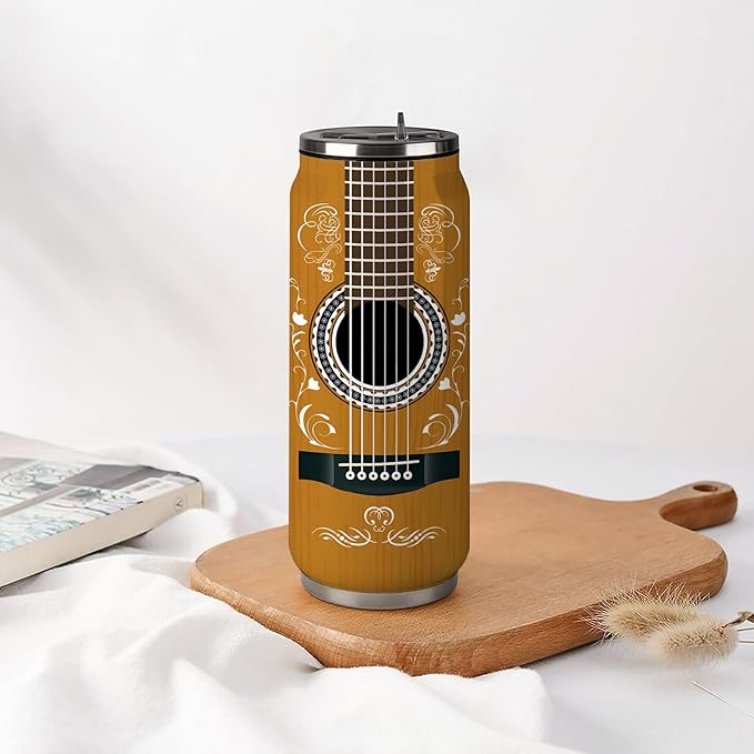 Guitar Tumbler Gifts For Teens Guitarist Men Women Music Lovers,Gifts For Guitar Players,Guitarist Tumbler Insulated Stainless Steel With Lid 17 Oz