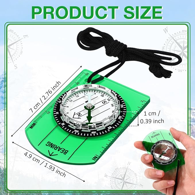 50 Pack Orienteering Compass Bulk Advanced Baseplate Compass Hiking Survival Camping and Navigation Tool Survival Gifts for Hiking Camping Backpacking Map Reading