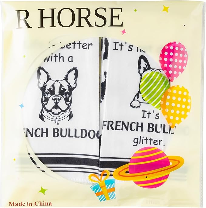 French Bulldog Kitchen Dish Towel - 5Pcs Cute French Bulldog Cleaning Dishcloth Puppy Dog Absorbent Bar Quick Dry Hand Towel Tea Towels for Housewarming Birthday Xmas Gift Bathroom Kitchen Home Decors