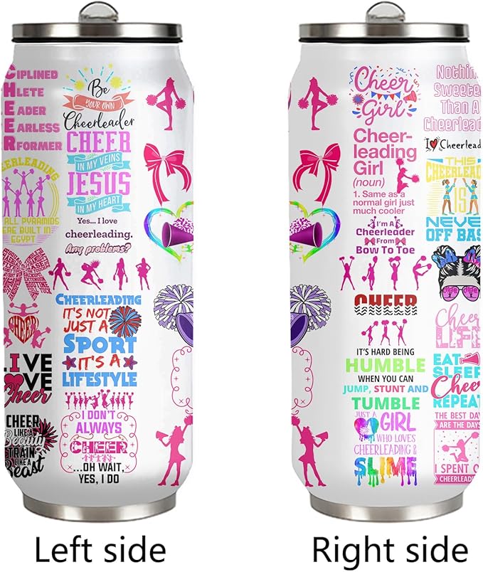 Cheerleader Tumbler Cup,Cheer Gifts For Girls Women,Cheerleading Mug,Cheerleading Gift for Girls Teen Birthday for Cheer Coach Friend Besties Stainless Steel Tumblers 17oz