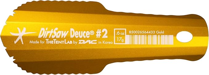 TheTentLab DirtSaw® Deuce #2 - .6 oz Ultralight Backpacking Trowel, Color: Gold