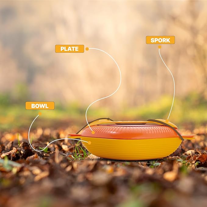 UCO Camping Mess Kit with Bowl, Plate, Collapsible Cup, and Switch Camping Spork
