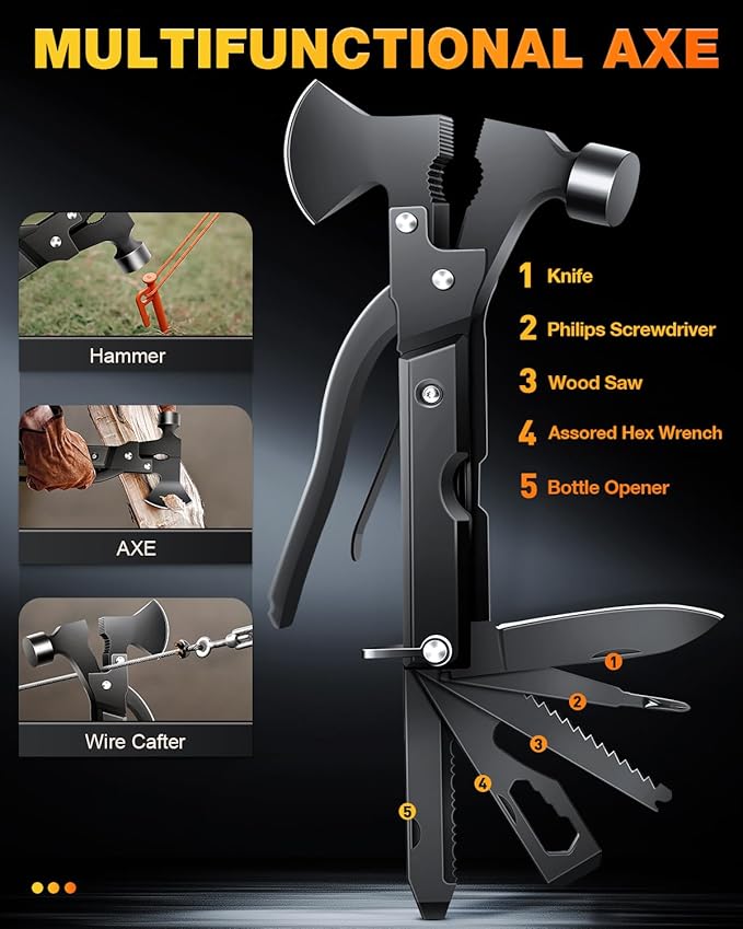 Gifts for Men-Christmas | 21-in-1 Survival Gear & Camping Accessories | Fishing & Hunting Equipment | Unique Birthday Gift for Husband, Dad | Stocking Stuffers & White Elephant Party Gifts
