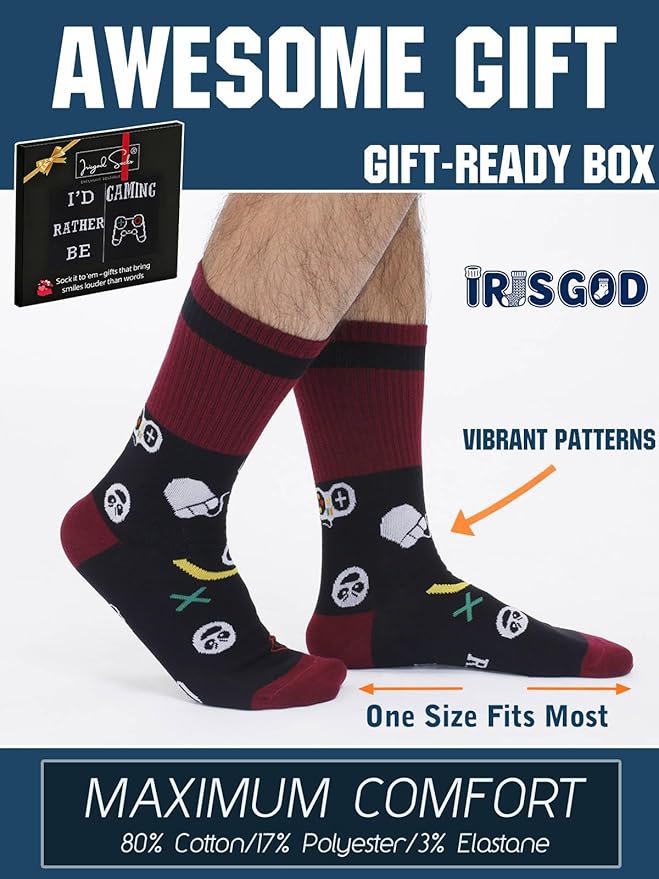 IRISGOD I'd Rather Be Funny Dress Socks for Men and Women Humor Joke Gifts