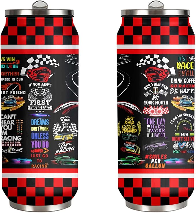 Car Racing Gifts Racing Stainless Steel Insulated Tumbler with Lid and Straw Race Gift For Racer, Race Car Enthusiast 17oz