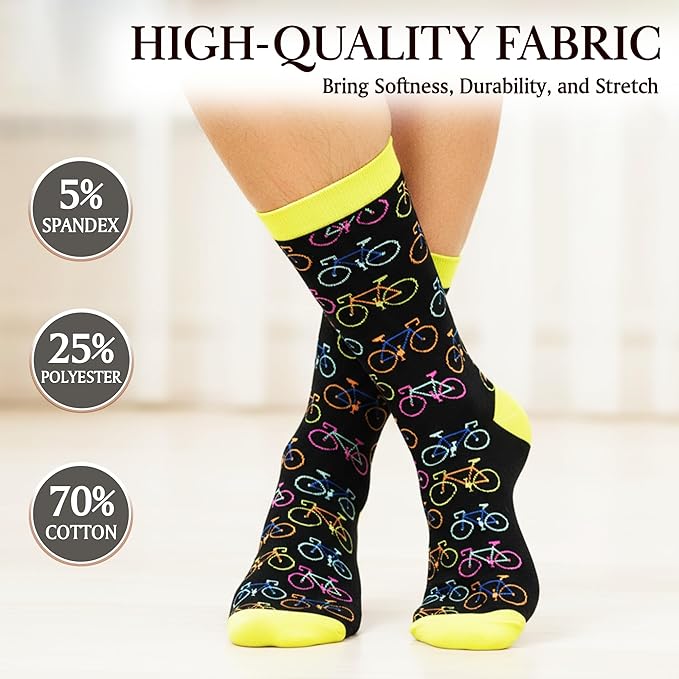 ZAGKOO Funny Sports Socks for Men, Women - Biking, Hiking, Skiing, Basketball, Pickleball, Disc Golf Socks - Christmas Gifts
