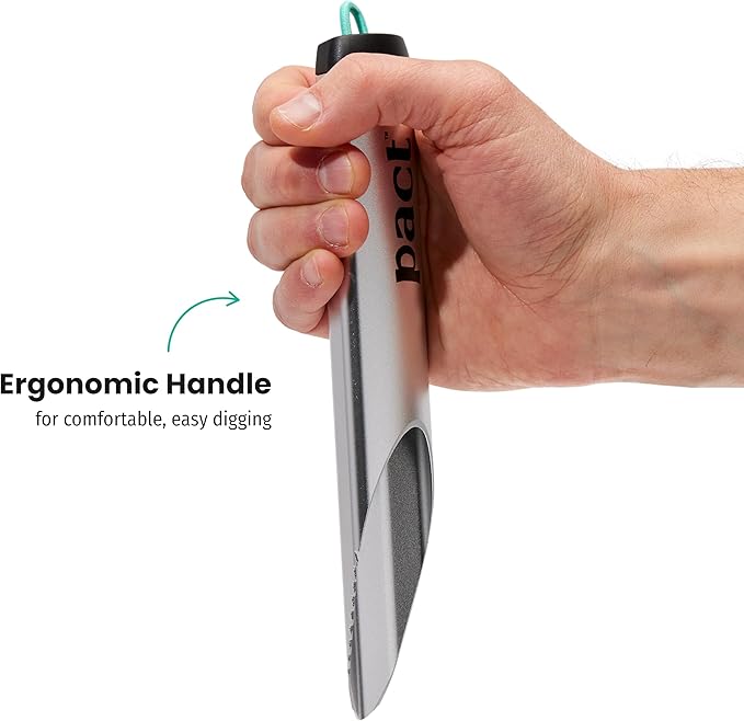 PACT Outdoors Backpacking Shovel: Lightweight Aluminum Trowel, Essential for Backpacking, Camping, Hiking - Award Winning Backpacking Trowel