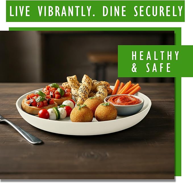 8 Inch Small Plates Set of 6, Wheat Straw Unbreakable Dinner Plates, Reusable Plastic Plates for Appetizer, Microwave Safe, Dishwasher Safe, Ideal for Daily Use, Snacks, LightGrey