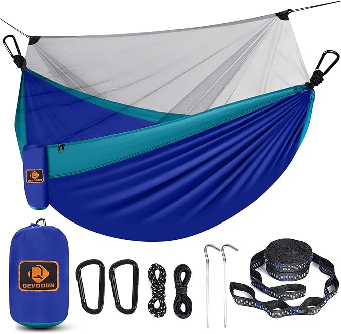 Hammock for Kids, Camping Hammock with Mosquito Net, Lightweight Nylon Portable Hammock with 10ft Tree Straps,Children Hammocks for Travel Hiking Backpacking Beach Patio