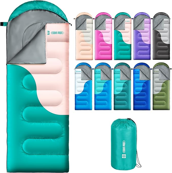 Sleeping Bags for Adults&Kids,Lightweight Waterproof Warm Weather Sleeping Bag,Compact Portable Sleeping Bag for Camping,Essentials Gear for Camping Hiking Outdoor Travel