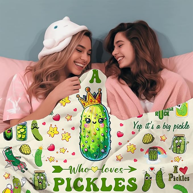 Pickle Blanket Gifts Stuff Plush Pickles Blankets and Throw Merch Bedding Decor Pickles Gifts for Pickle Lovers Women Girls Kids Birthday Decorations 60"X50"