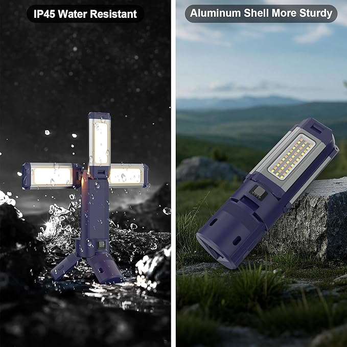 IODOO 10000mAh Rechargeable 4000LM Camping Light Telescopic Camping Lantern , 270° Rotating Aluminum , Remote Control, Warm/White/Nature, Dimmable for Outdoor Camping, IP45 Waterproof,Portable Bag
