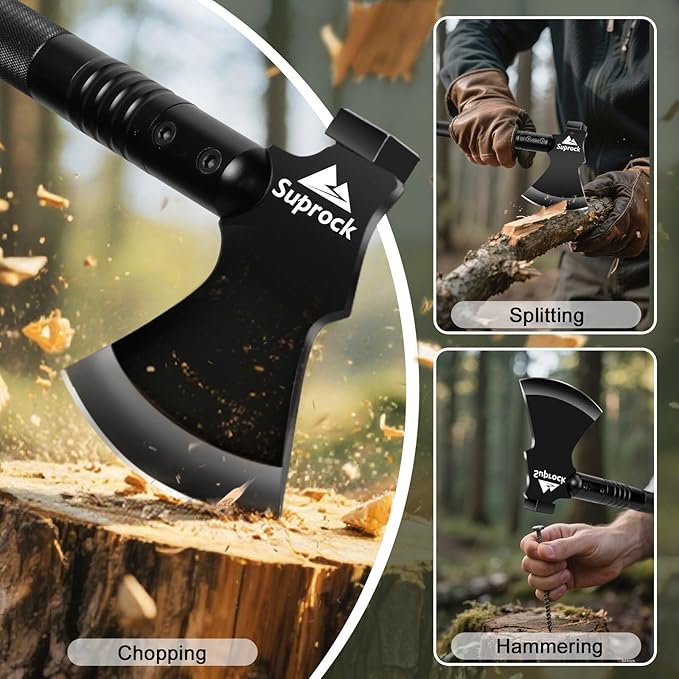 Survival Shovel High Carbon Steel Tactical Shovel Axe Folding Entrenching Tool Camping Hiking Shovel Carrying Pouch Car Emergency Survival Gear