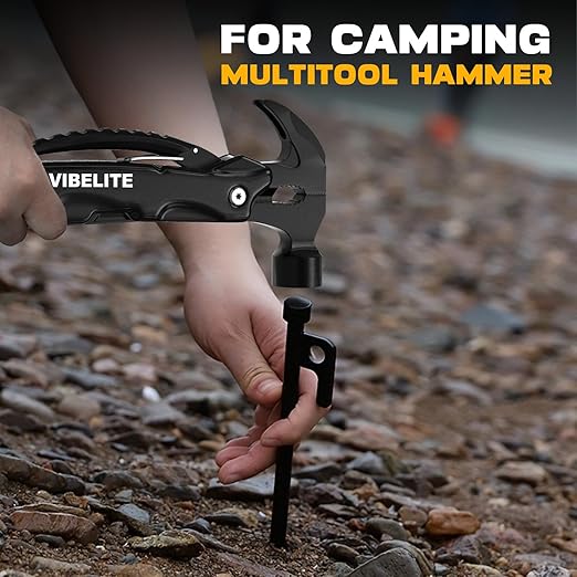 Gifts for Men, 12 in 1 Multitool Hammer for Camping, Hunting, Hiking, Birthday Gifts for Men, Dad, Him, Husband, Boyfriend, Women, Mens Gift from Daughter, Wife, Son, Black