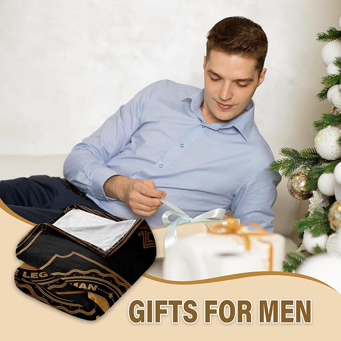 Wazzio Happy Birthday Gifts for Men, Men Birthday Gifts for Christmas Thanksgiving, Blanket for Man, Throw Blanket for Him, Creative Gift for Dad, Grandpa and Uncle, 50"x60"