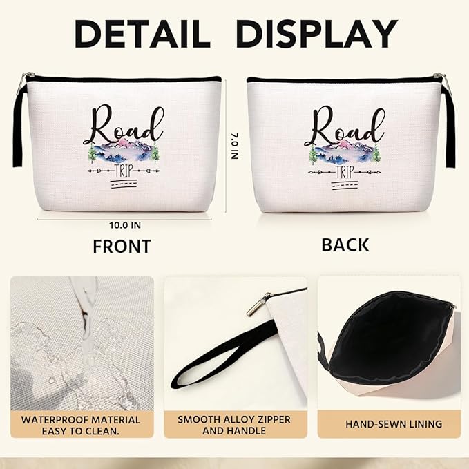 Jztco Girls Trip Bag - Road Trip Essentials for Women & Besties - Makeup Bag for Graduation, Christmas & Birthday Gifts