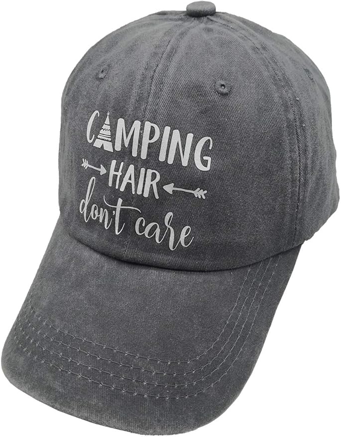 HHNLB Unisex Camping Hair Don t Care 1 Vintage Jeans Baseball Cap Classic Cotton Dad Hat Adjustable Plain Cap