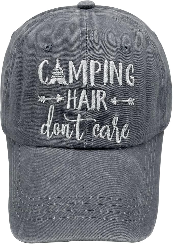Waldeal Women's Embroidered Adjustable Ponytail Hat Low Profie Washed Baseball Cap