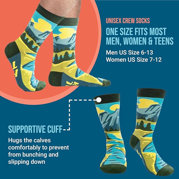 Lavley Outdoors Socks - Hiking and camping gifts for men and women - Great for nature lovers - Holiday or birthday gift