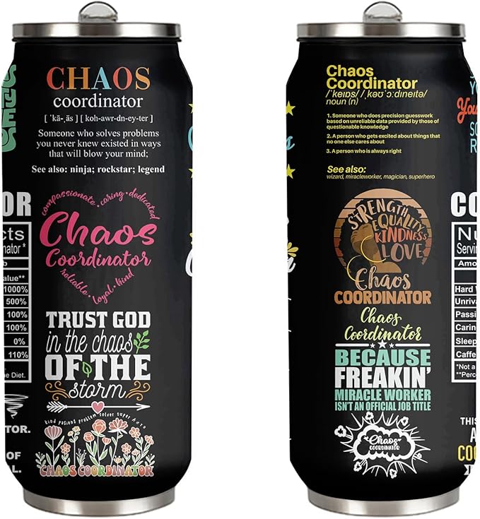 Chaos Coordinator Tumbler Mug, Chaos Gifts For Coworkers, Men & Women, Thank You Gifts For Boss, Teacher, Friends 17oz