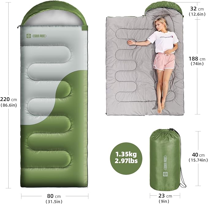 Sleeping Bags for Adults&Kids,Lightweight Waterproof Warm Weather Sleeping Bag,Compact Portable Sleeping Bag for Camping,Essentials Gear for Camping Hiking Outdoor Travel